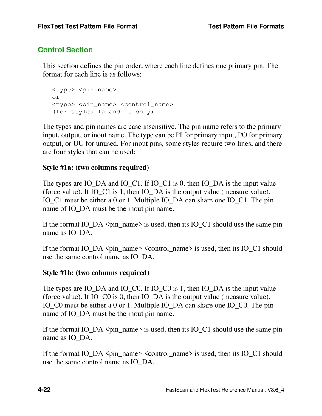 Mentor v8.6_4 manual Style #1a two columns required, Style #1b two columns required 