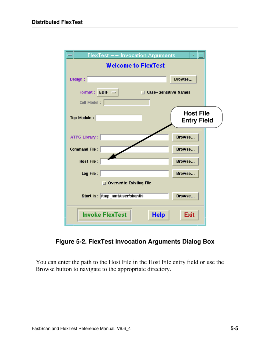 Mentor v8.6_4 manual FlexTest Invocation Arguments Dialog Box 