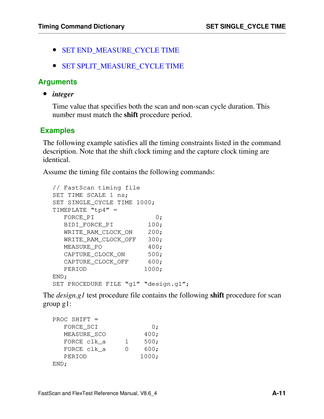 Mentor v8.6_4 manual ∙ SET Endmeasurecycle Time ∙ SET Splitmeasurecycle Time 