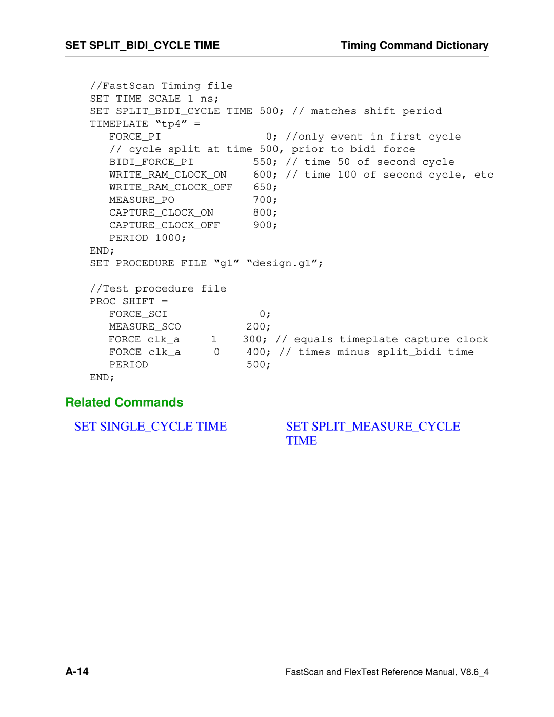 Mentor v8.6_4 manual SET Singlecycle Time SET Splitmeasurecycle 