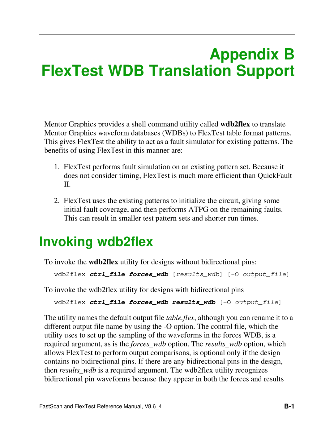 Mentor v8.6_4 manual Appendix B FlexTest WDB Translation Support 