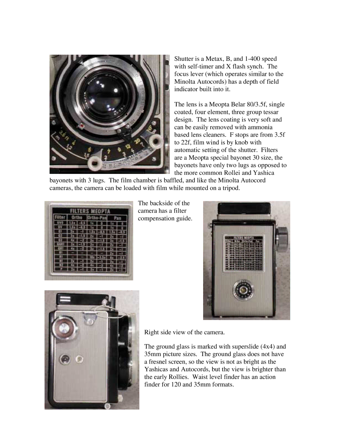 Meopta FLEXARET AUTOMAT VI manual 