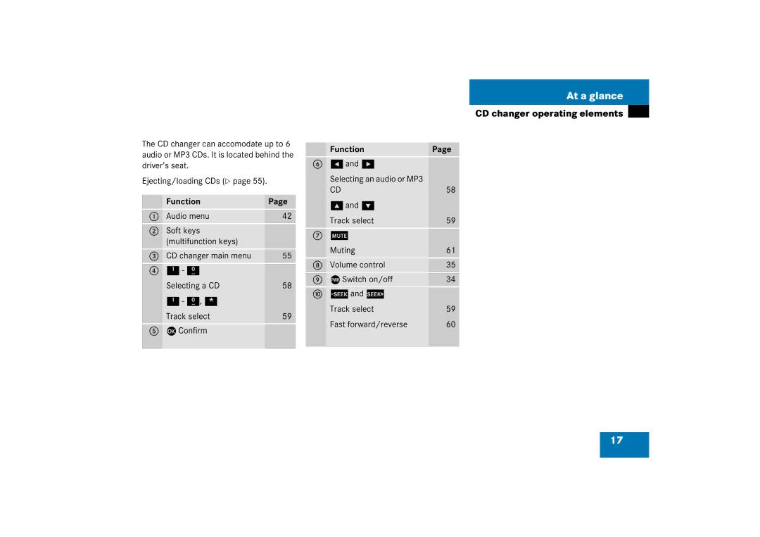 Mercedes-Benz 6515 6786 13 manual Selecting an audio or MP3 