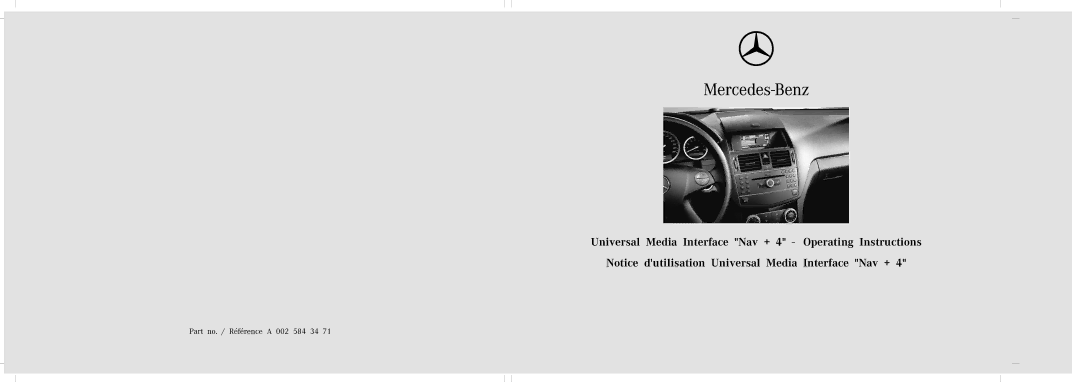 Mercedes-Benz A 002 584 34 71 operating instructions Universal Media Interface Nav + 4 Operating Instructions 