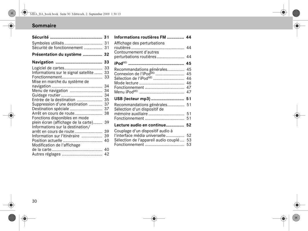 Mercedes-Benz A 002 584 34 71 operating instructions Sommaire 