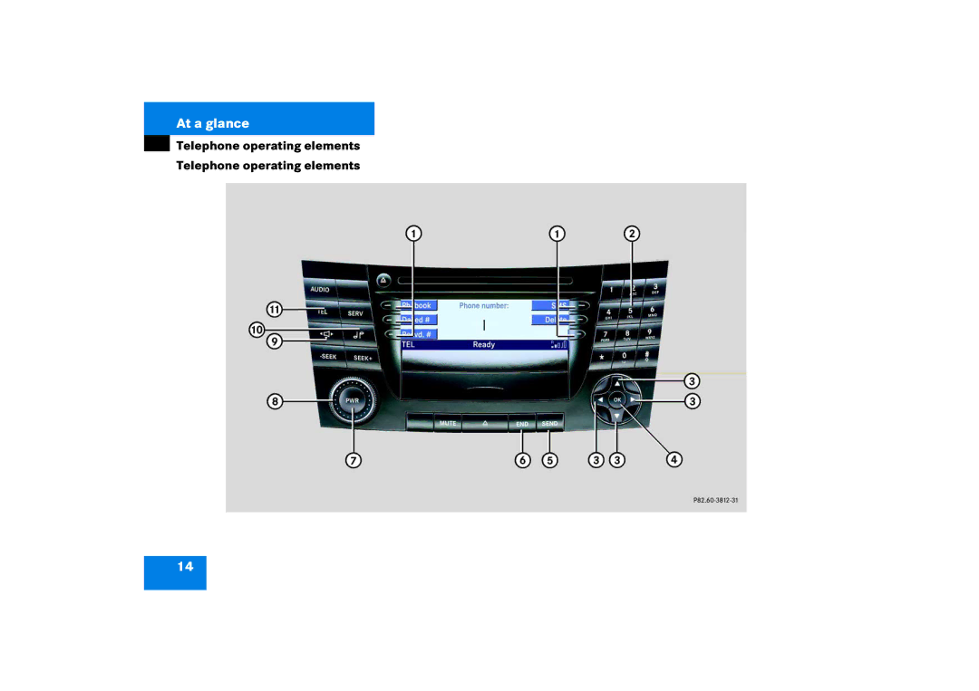 Mercedes-Benz Audio 50 manual Telephone operating elements 