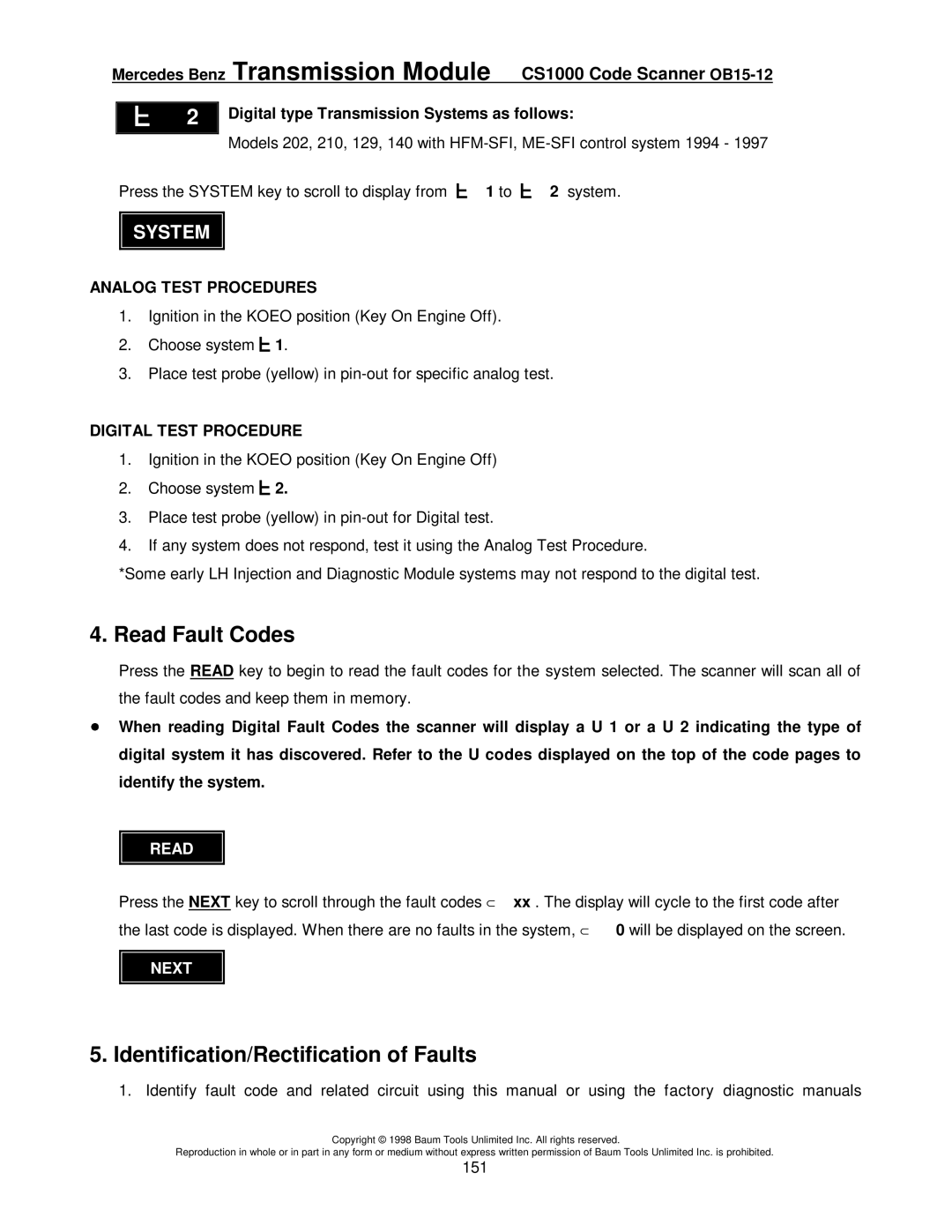 Mercedes-Benz CS1000 manual System 