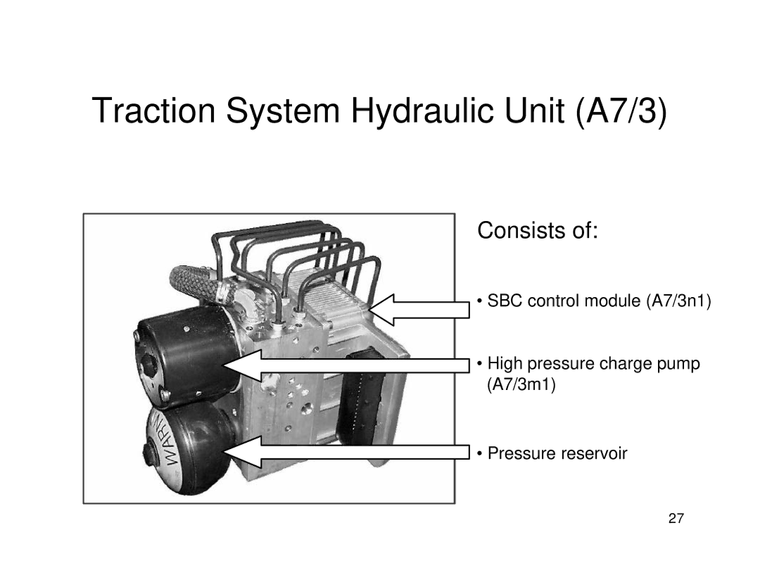 Mercedes-Benz W211, R230 manual Traction System Hydraulic Unit A7/3 