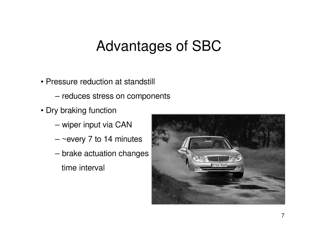 Mercedes-Benz W211, R230 manual Advantages of SBC 