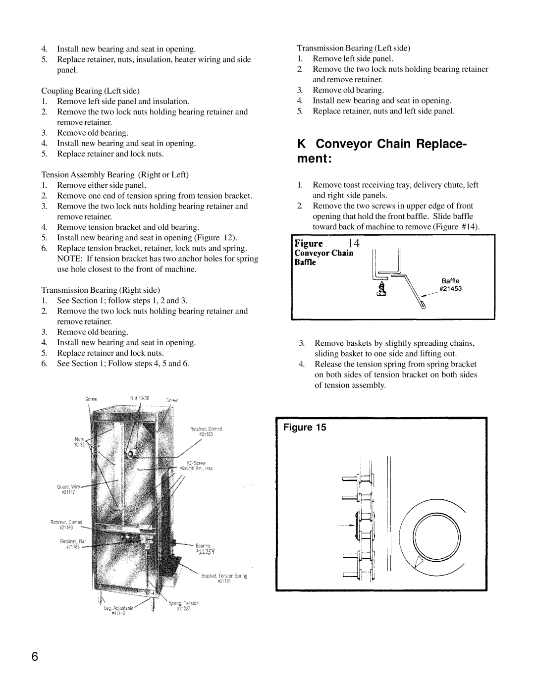 Merco Savory C-40 manual Conveyor Chain Replace- ment 