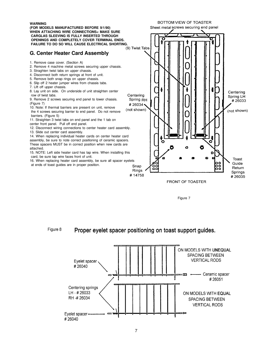 Merco Savory POP-2/4 service manual Center Heater Card Assembly 