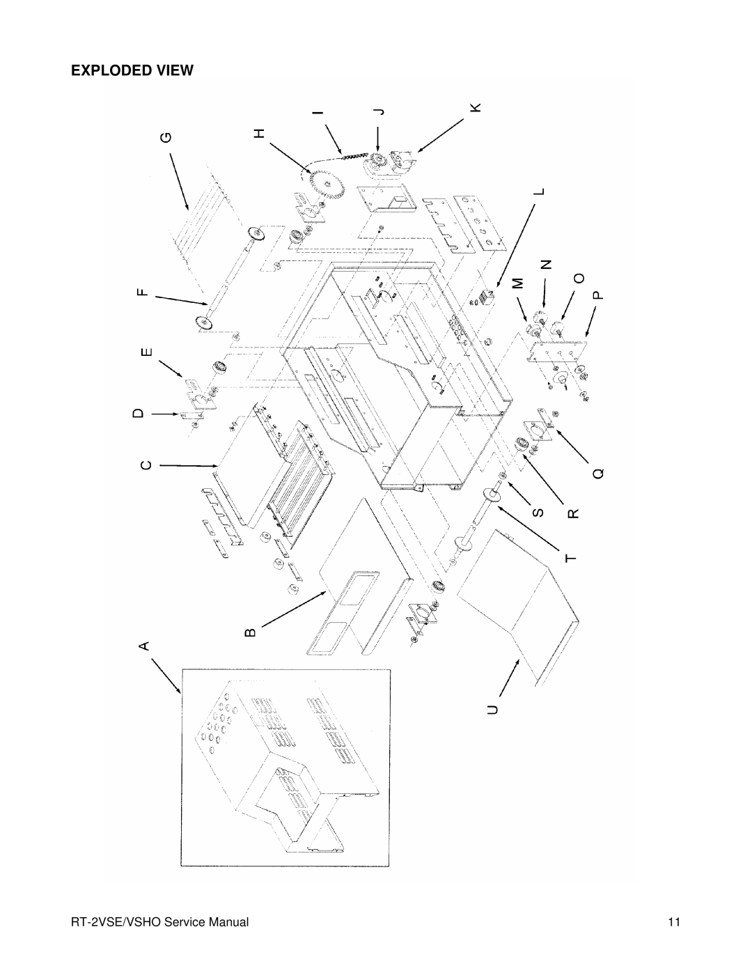 Merco Savory RT-2VSHO, RT-2VSE service manual Exploded View 