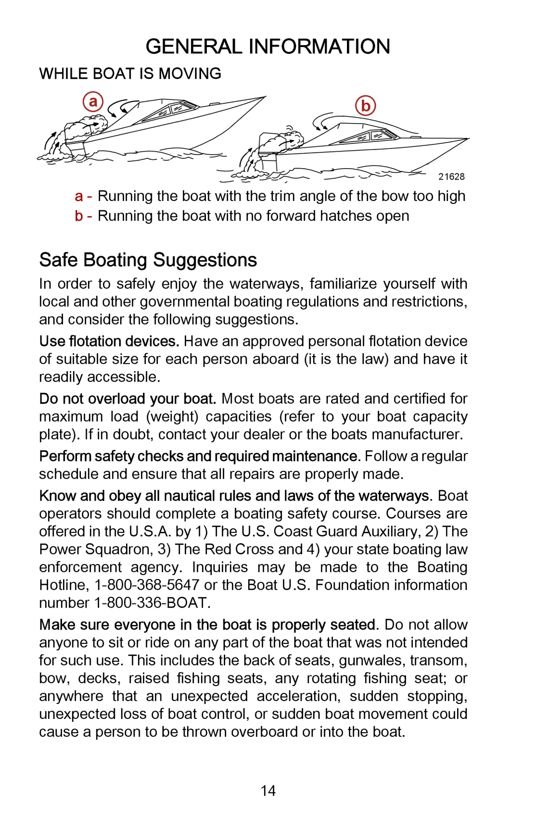 Mercury Marine 898393001 manual Safe Boating Suggestions, While Boat is Moving 