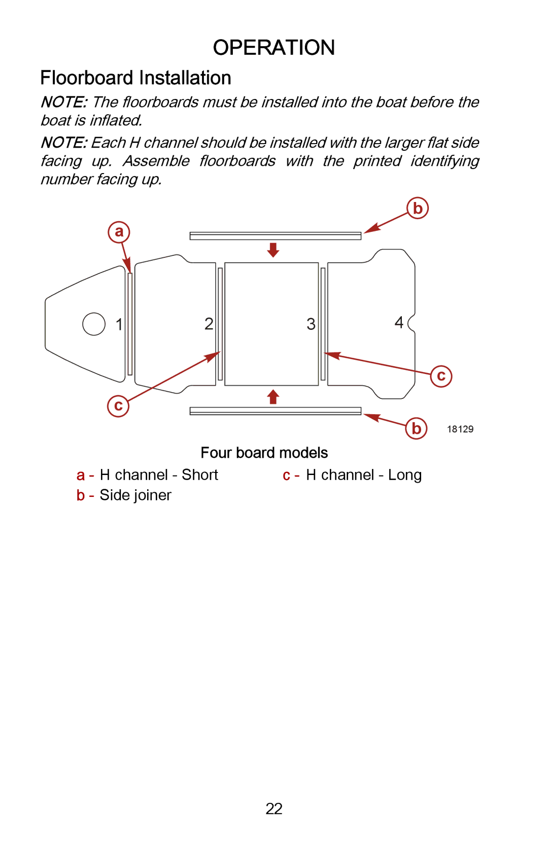 Mercury Marine 899183001 manual Operation, Floorboard Installation 