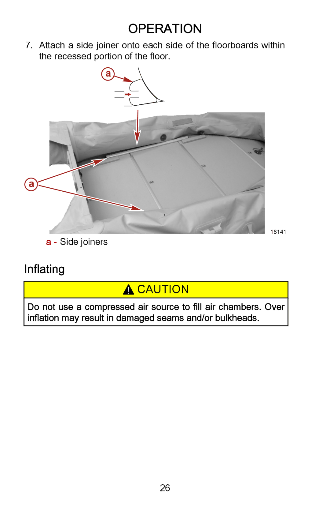 Mercury Marine 899183001 manual Inflating 