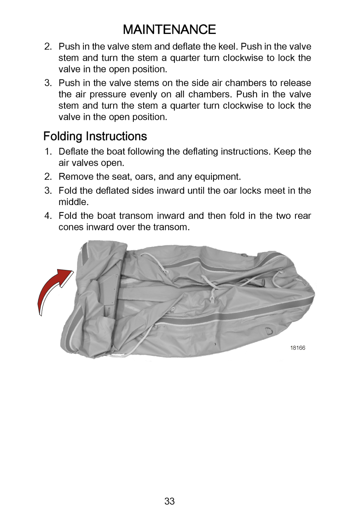 Mercury Marine 899183001 manual Folding Instructions 