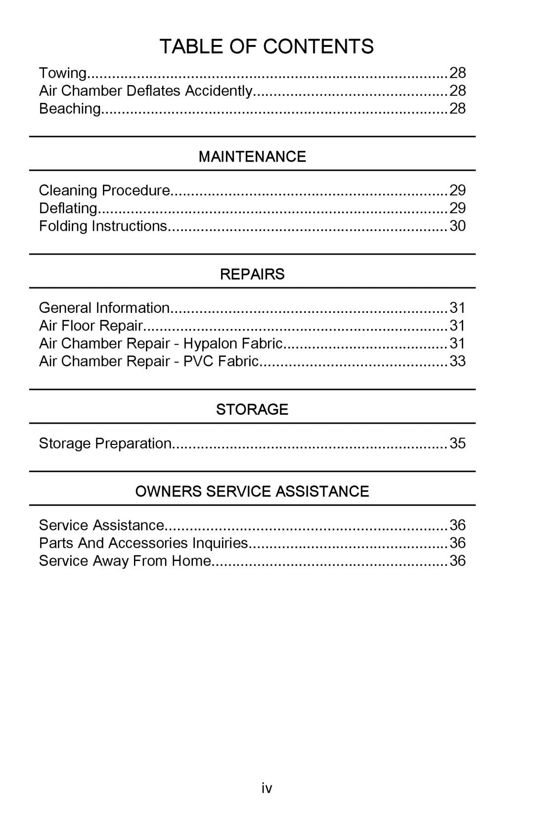 Mercury Marine 899194001 manual Towing Air Chamber Deflates Accidently Beaching 