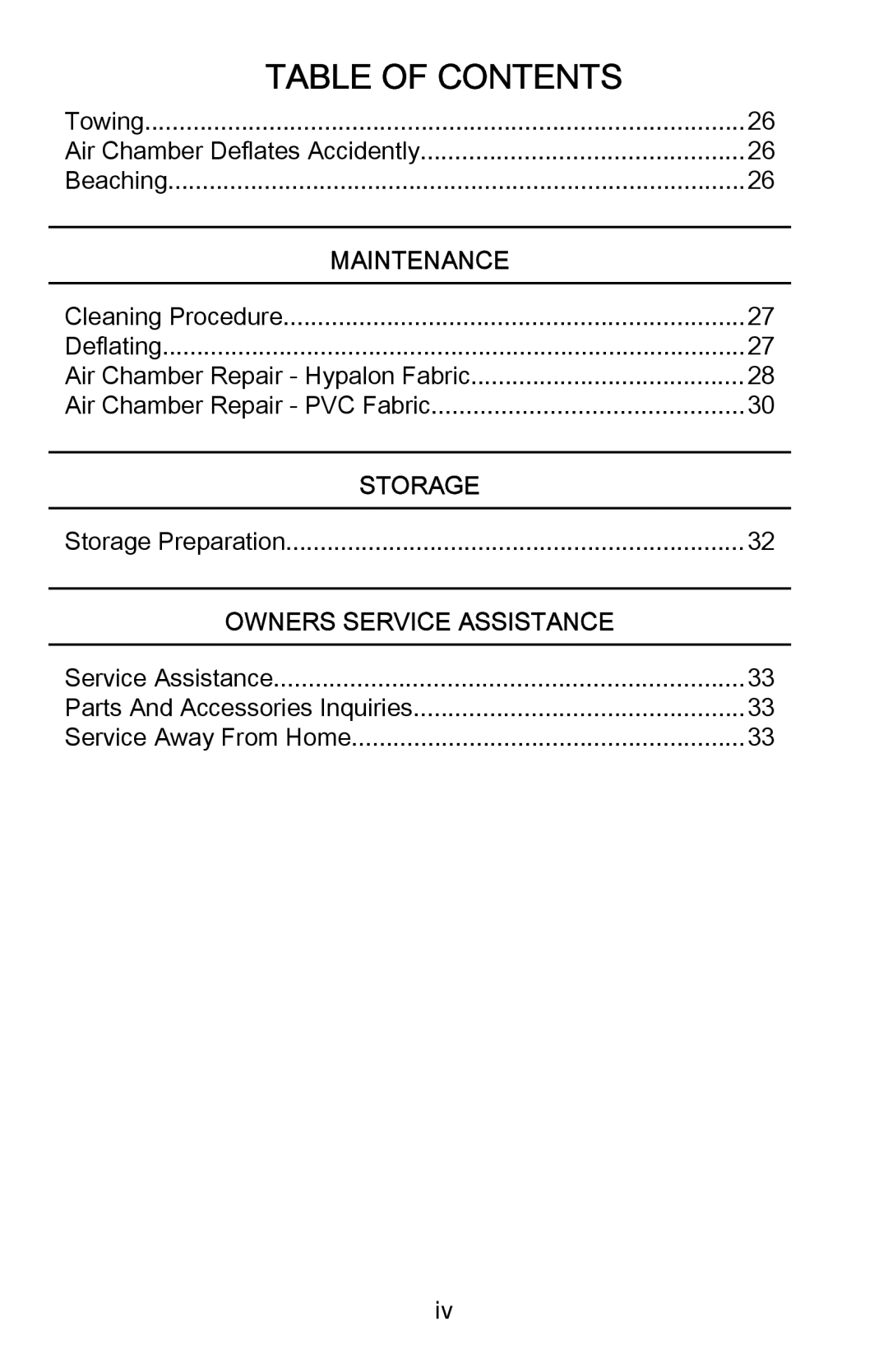 Mercury Marine 899337001 manual Towing Air Chamber Deflates Accidently Beaching 