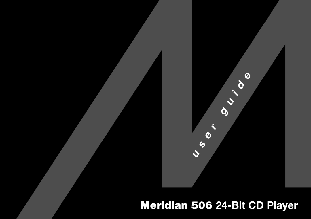 Meridian America manual Meridian 506 24-Bit CD Player 