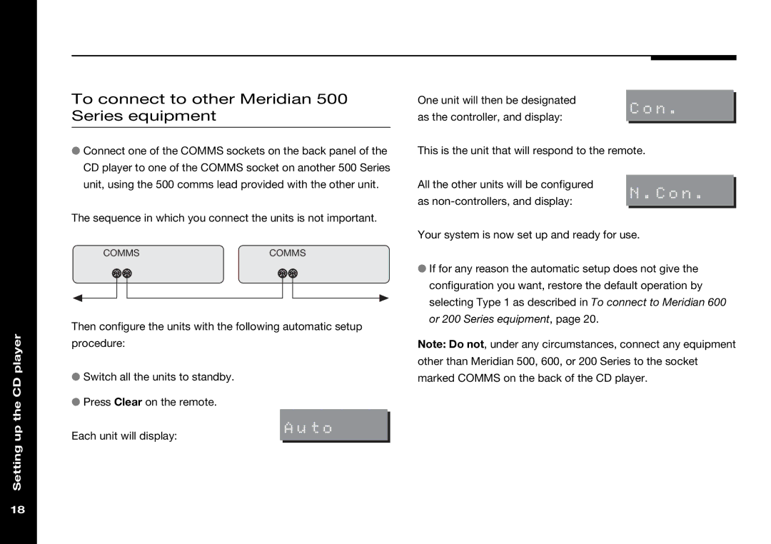 Meridian America 506 manual To connect to other Meridian, Series equipment 