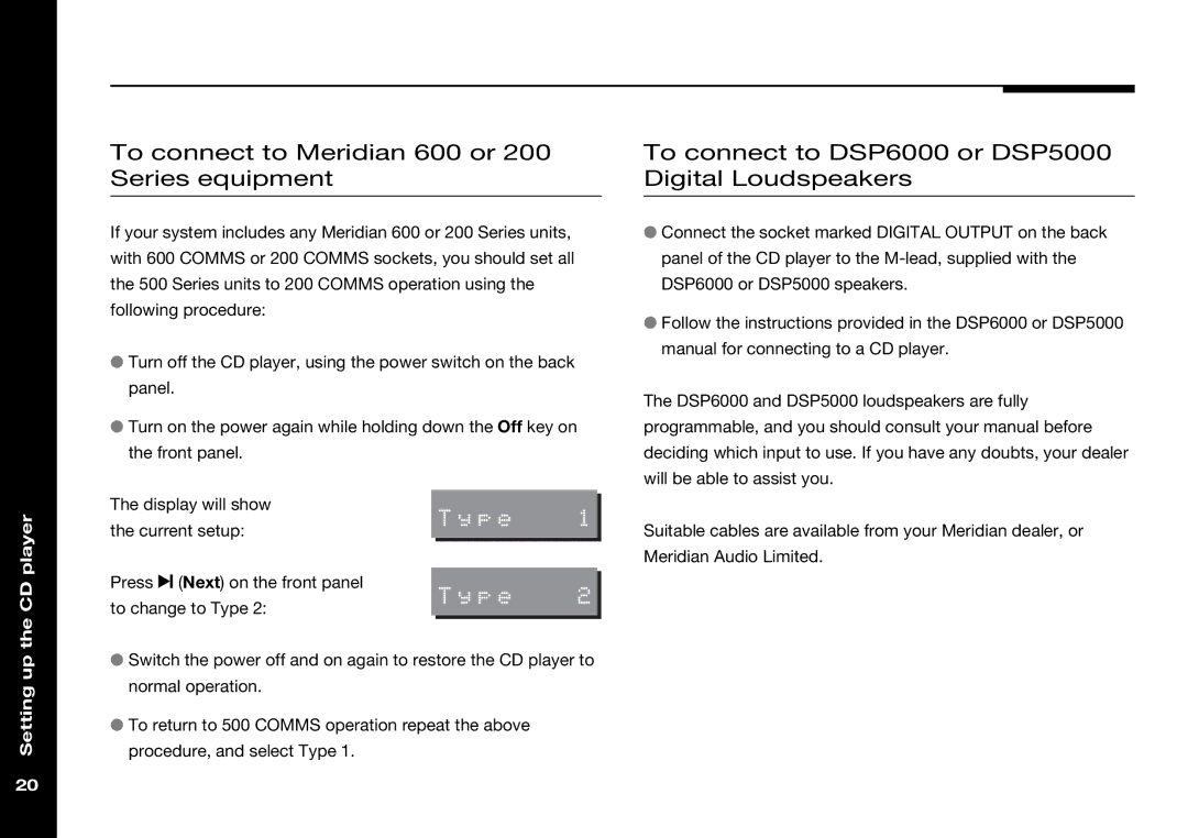 Meridian America 506 manual To connect to Meridian 600 or 200 Series equipment 