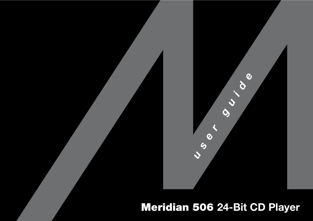 Meridian America manual Meridian 506 24-BitCD Player 