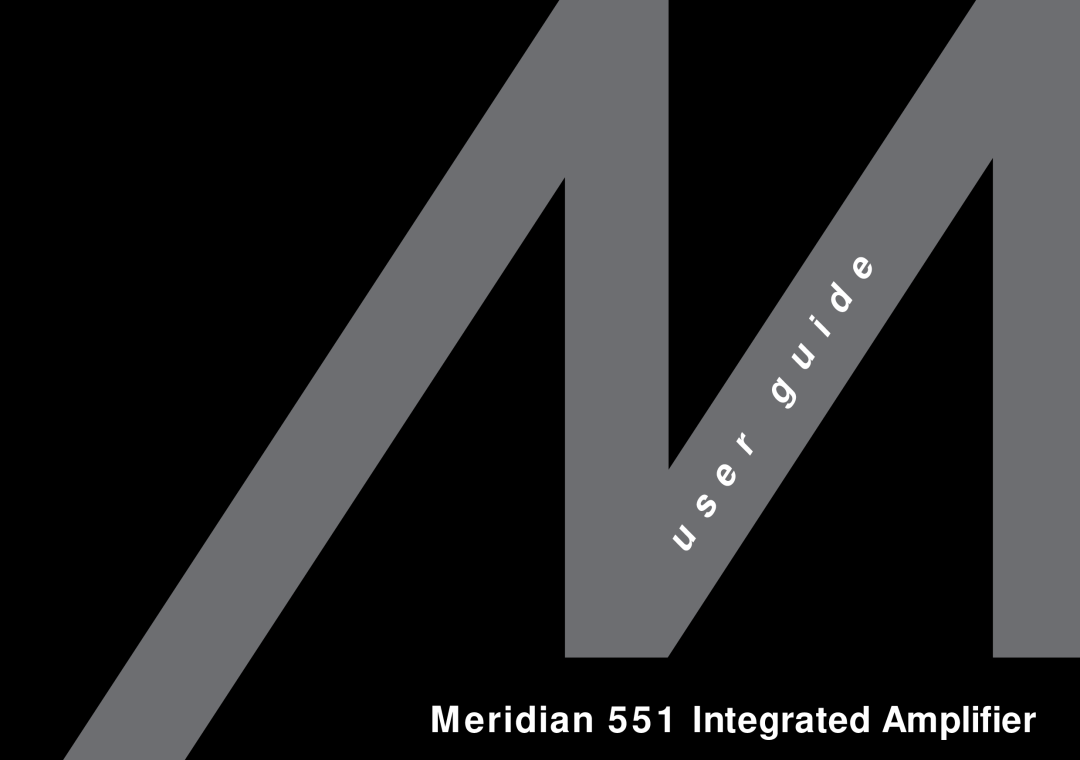 Meridian America manual Meridian 551 Integrated Amplifier 