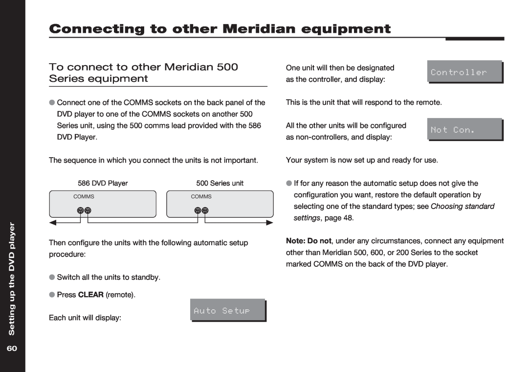 Meridian America 586 Connecting to other Meridian equipment, To connect to other Meridian 500 Series equipment, Controller 