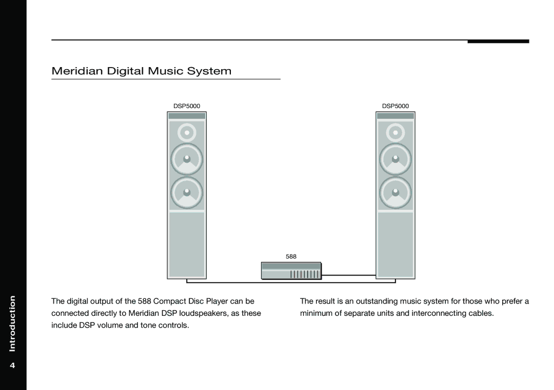 Meridian America 588 manual Meridian Digital Music System 