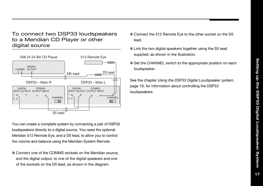 Meridian America DSP33 manual Loudspeaker System 