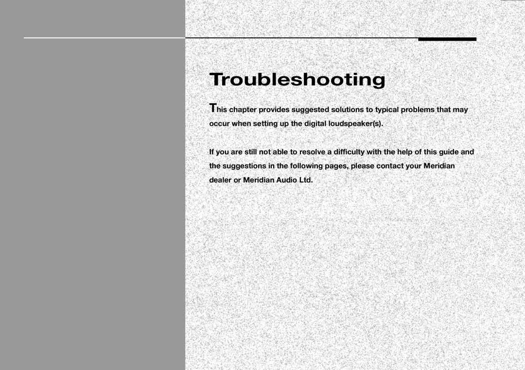 Meridian America DSP33 manual Troubleshooting 