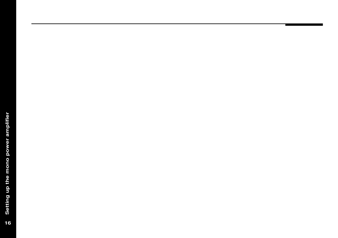 Meridian America Meridian 505 manual Setting up the mono power amplifier 