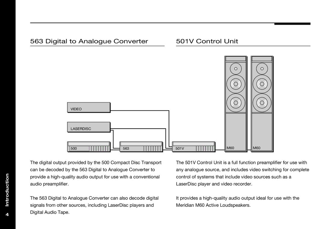 Meridian Audio manual Digital to Analogue Converter 501V Control Unit 