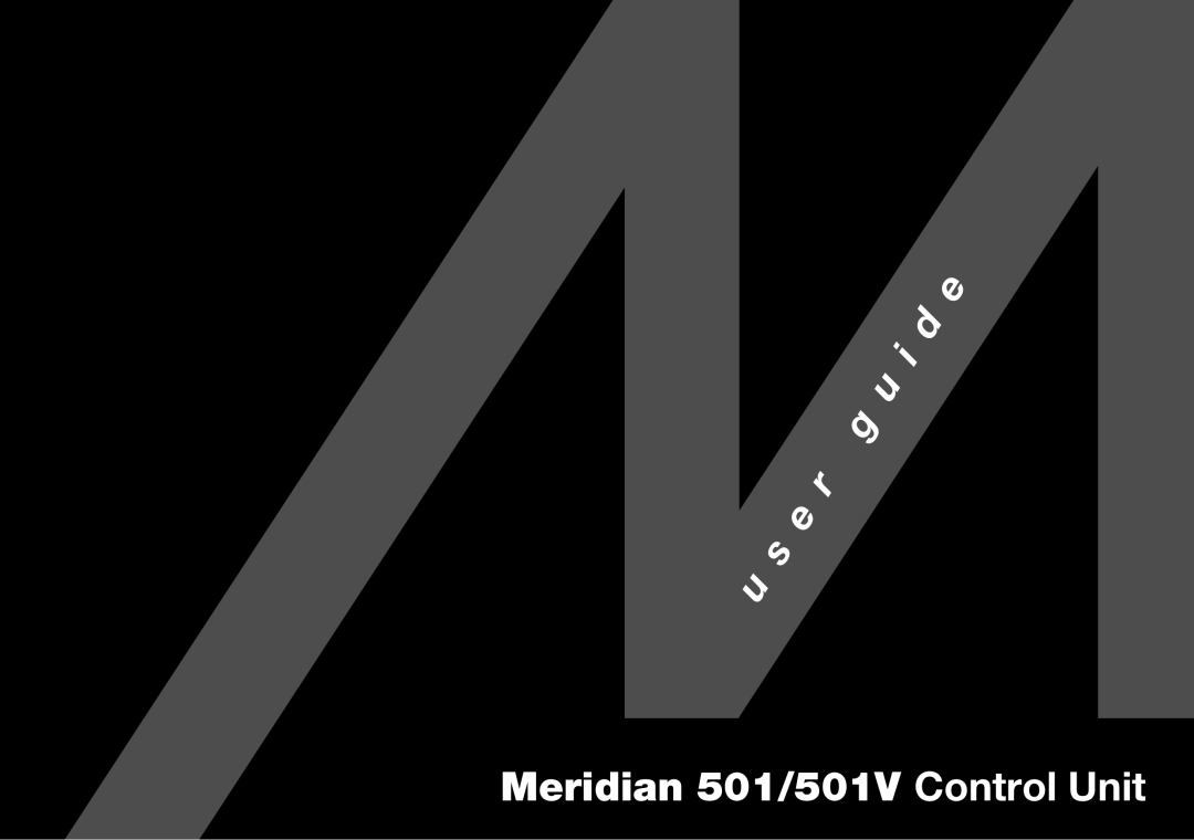 Meridian Audio manual Meridian 501/501V Control Unit 