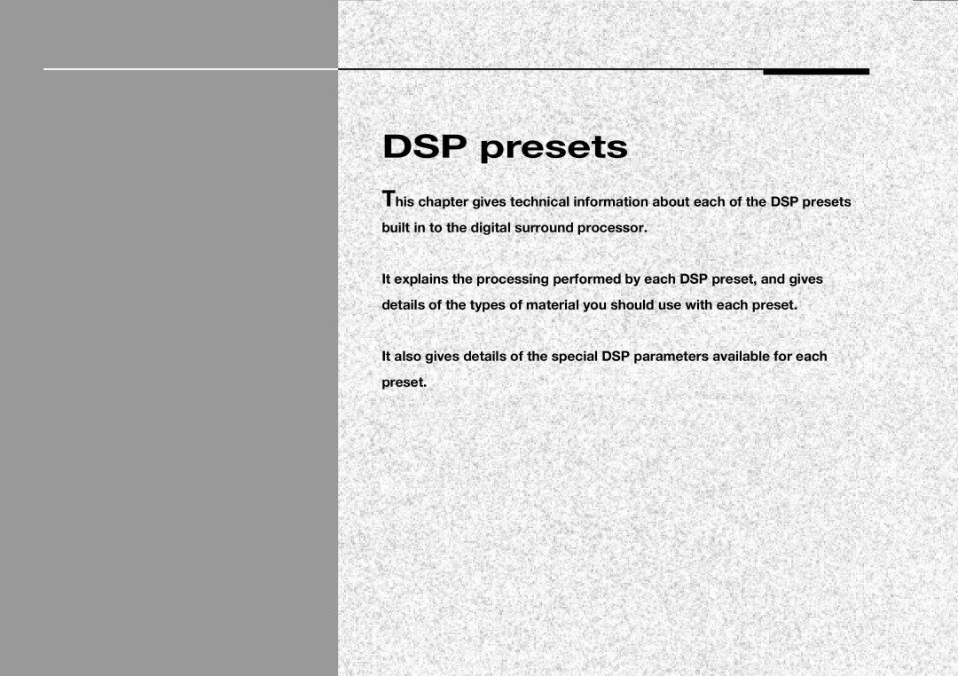 Meridian Audio 565 manual DSP presets 