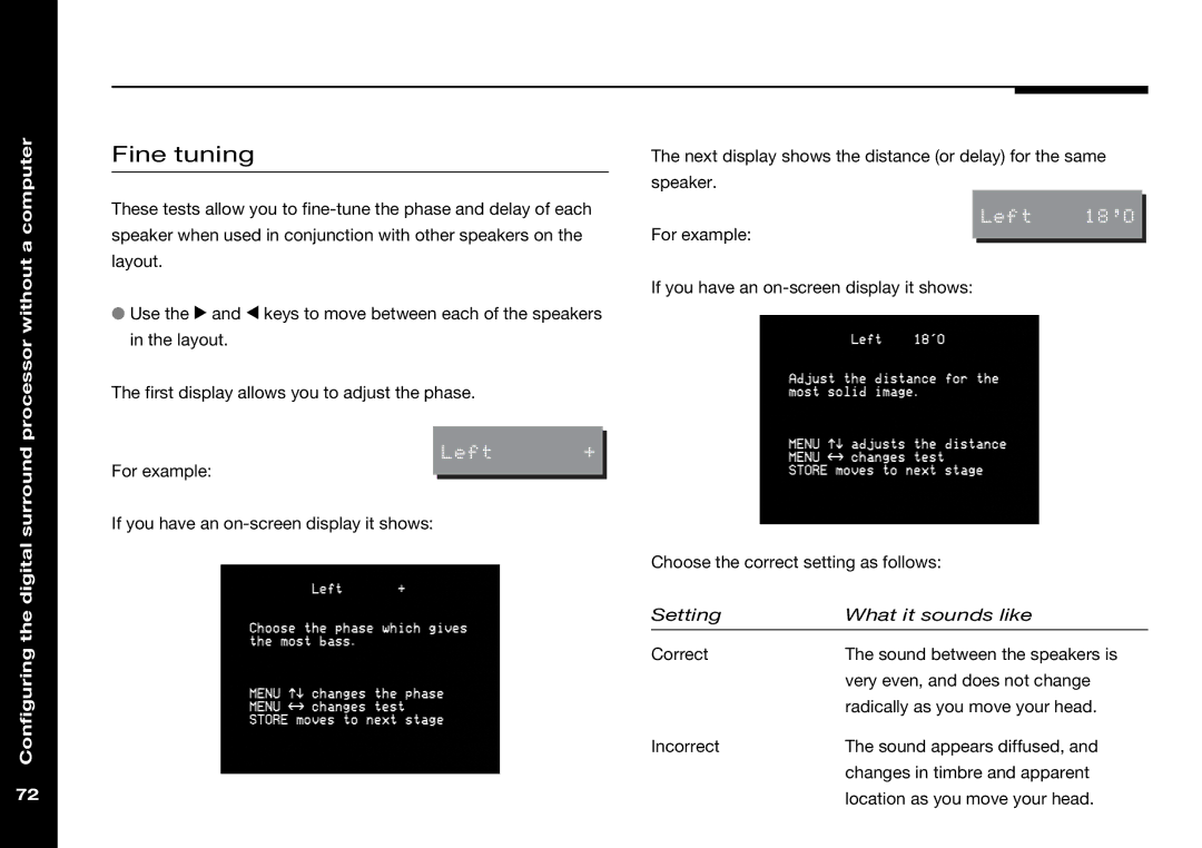 Meridian Audio 568 manual Fine tuning 