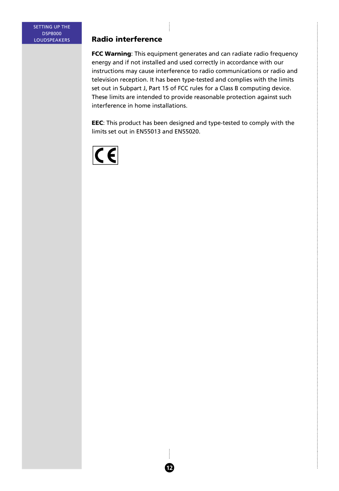 Meridian Audio 8000 manual Radio interference 