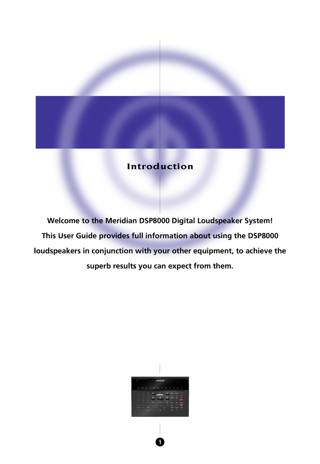 Meridian Audio 8000 manual Introduction 