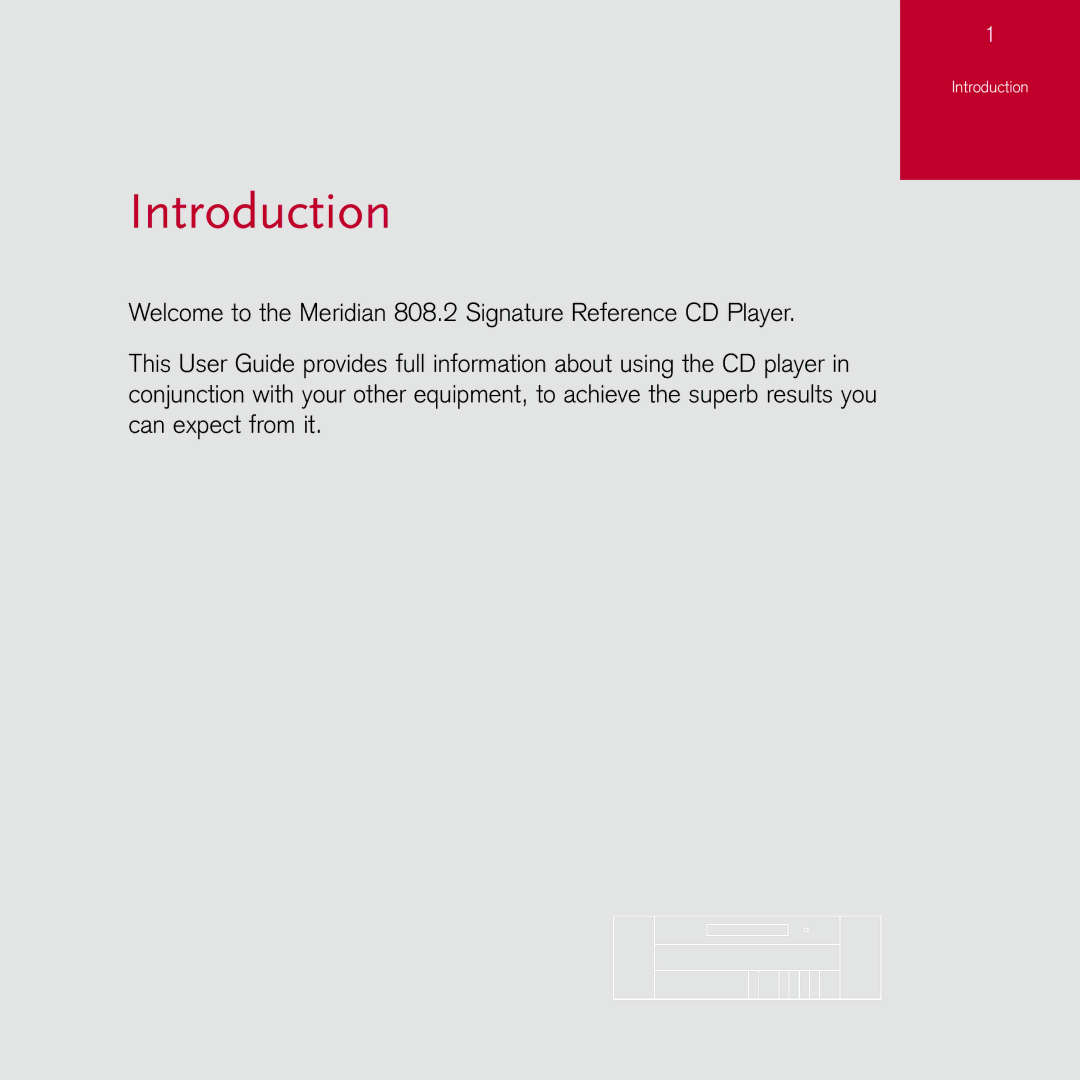 Meridian Audio 808.2I manual Introduction 