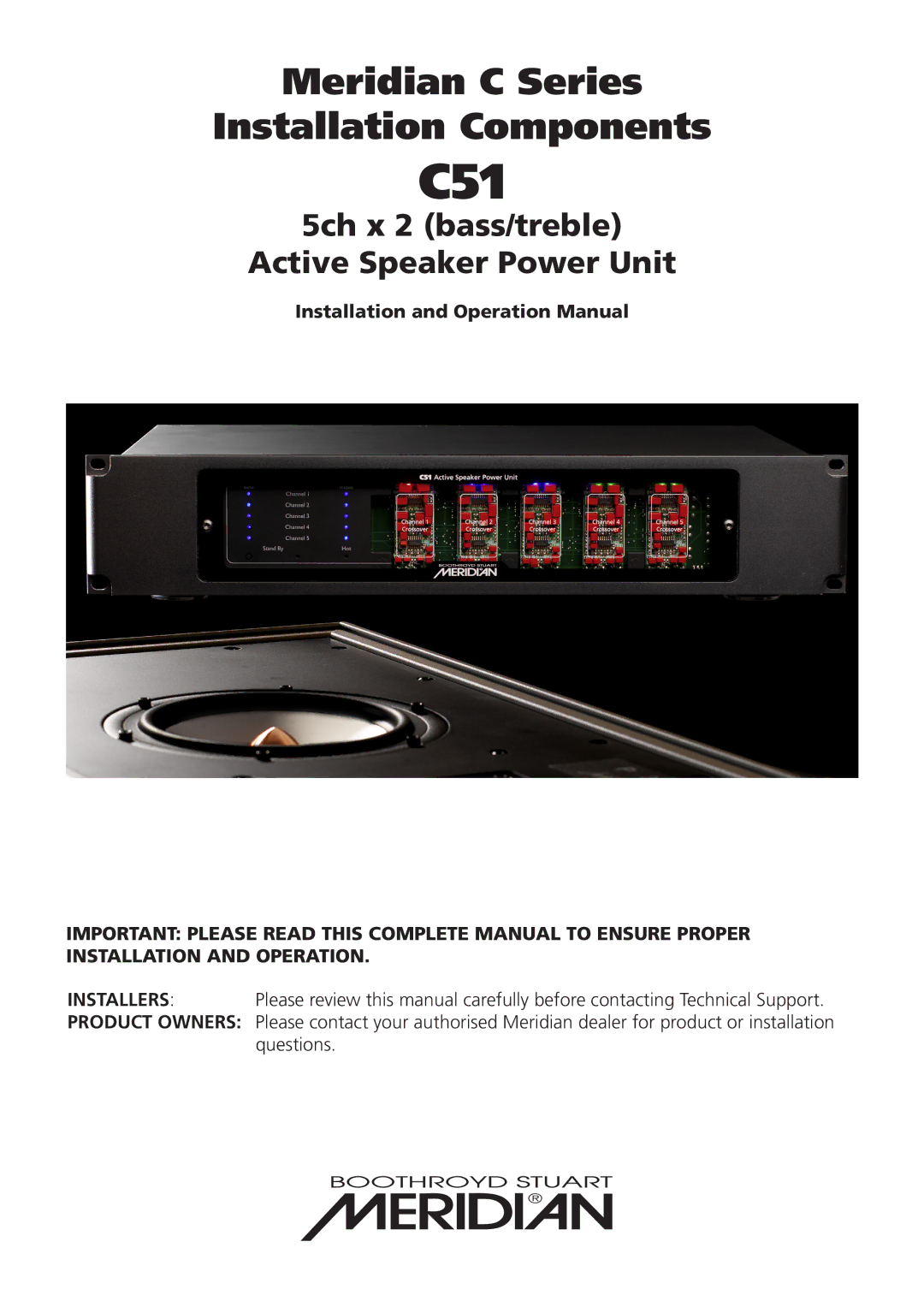 Meridian Audio C51 operation manual 