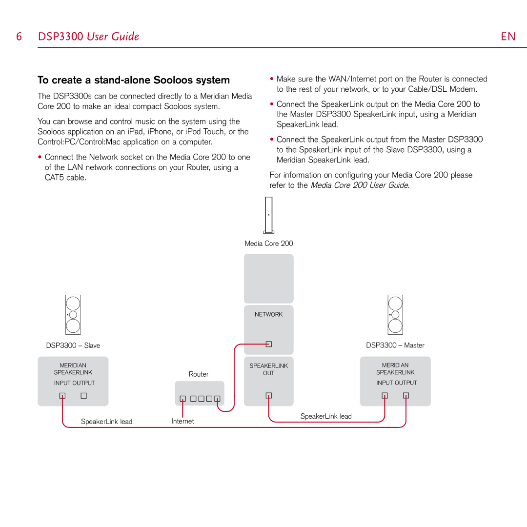 Meridian Audio DSP3300 manual To create a stand-alone Sooloos system 