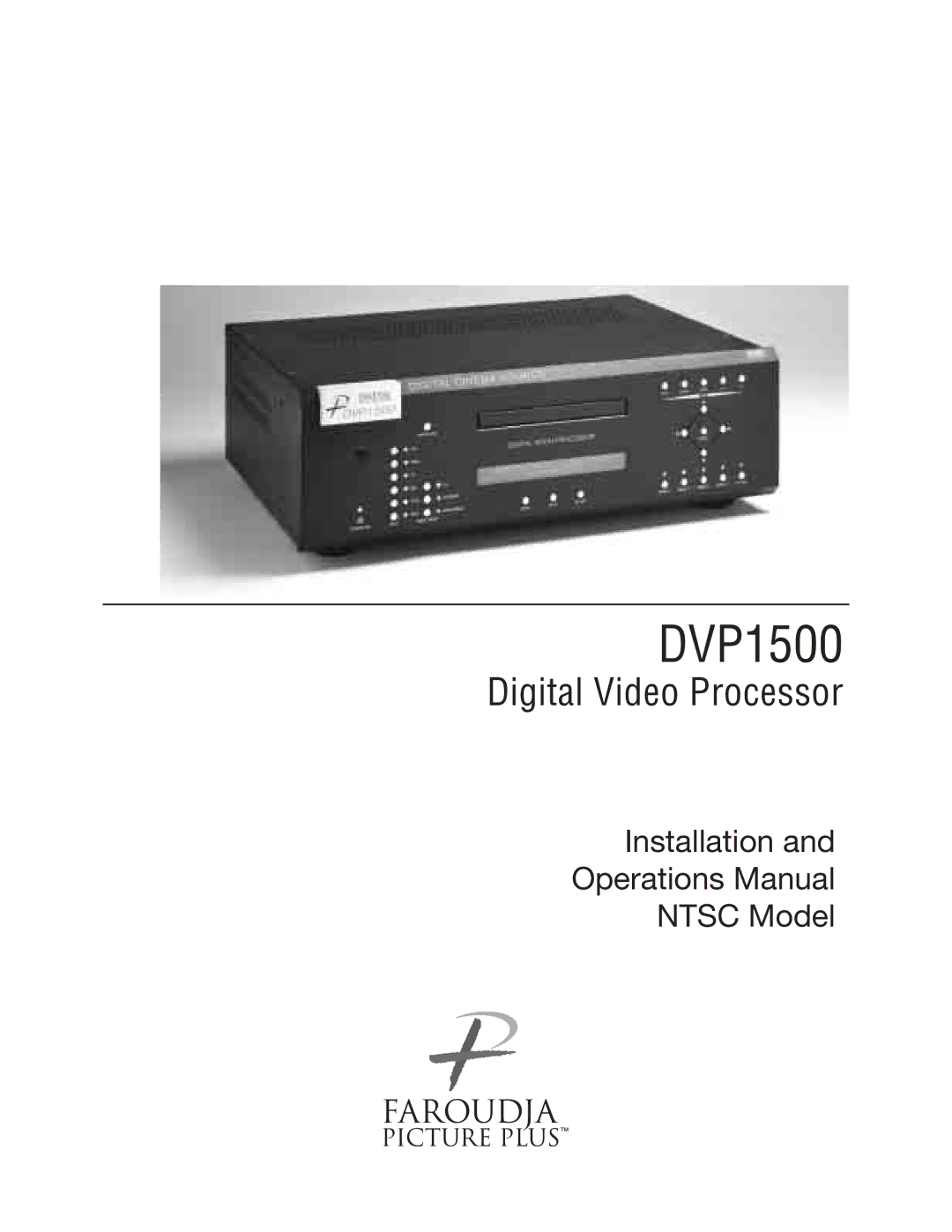 Meridian Audio DVP1500 manual 