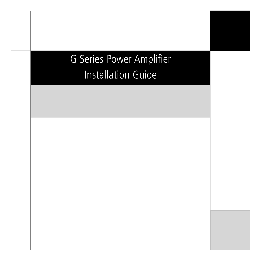 Meridian Audio G Series manual Series Power Amplifier Installation Guide 