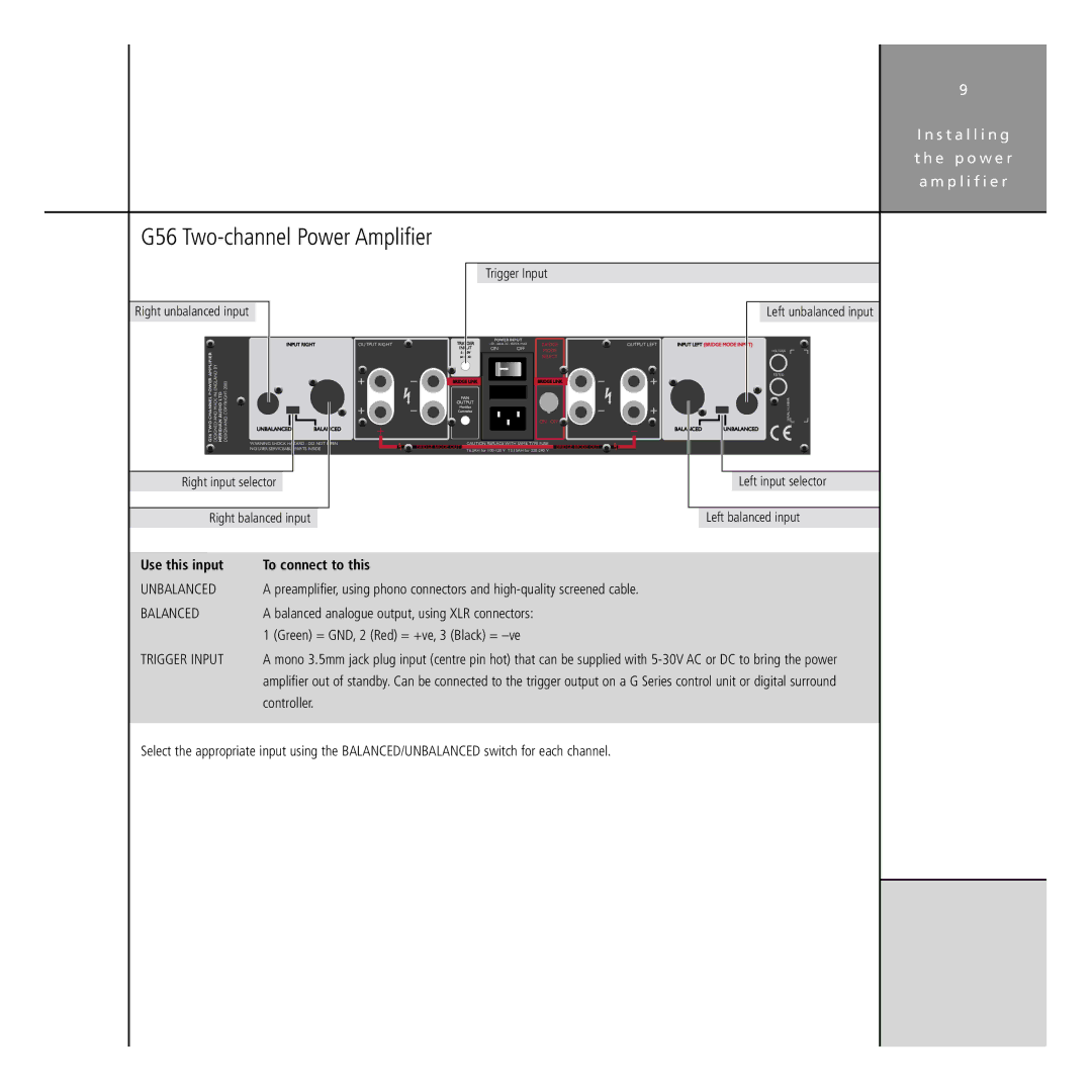 Meridian Audio G Series manual Balanced analogue output, using XLR connectors, Controller 