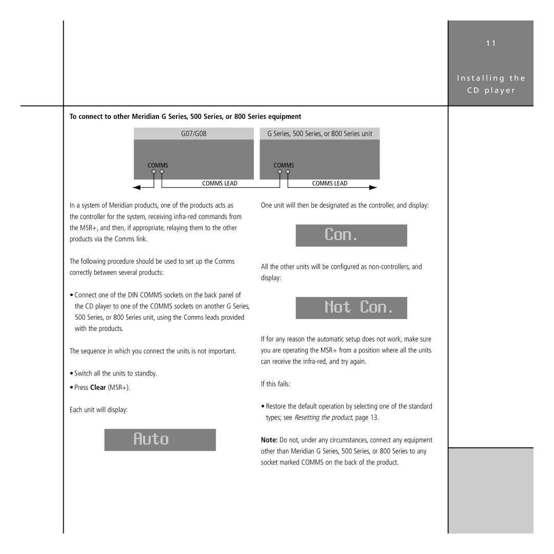 Meridian Audio G Series manual Auto 