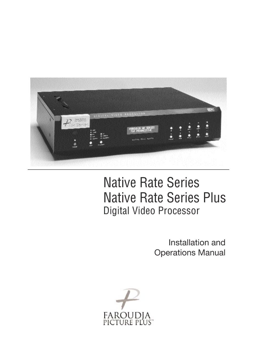 Meridian Audio manual Native Rate Series Native Rate Series Plus 