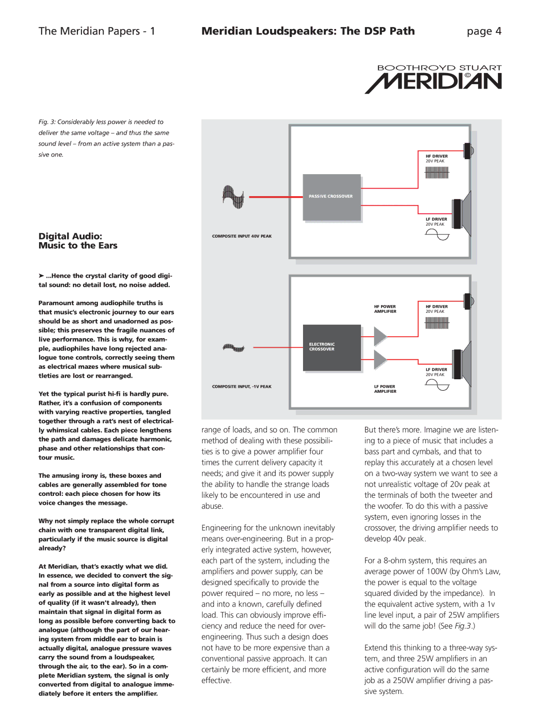 Meridian Audio Speaker manual Composite Input 40V Peak HF Driver 