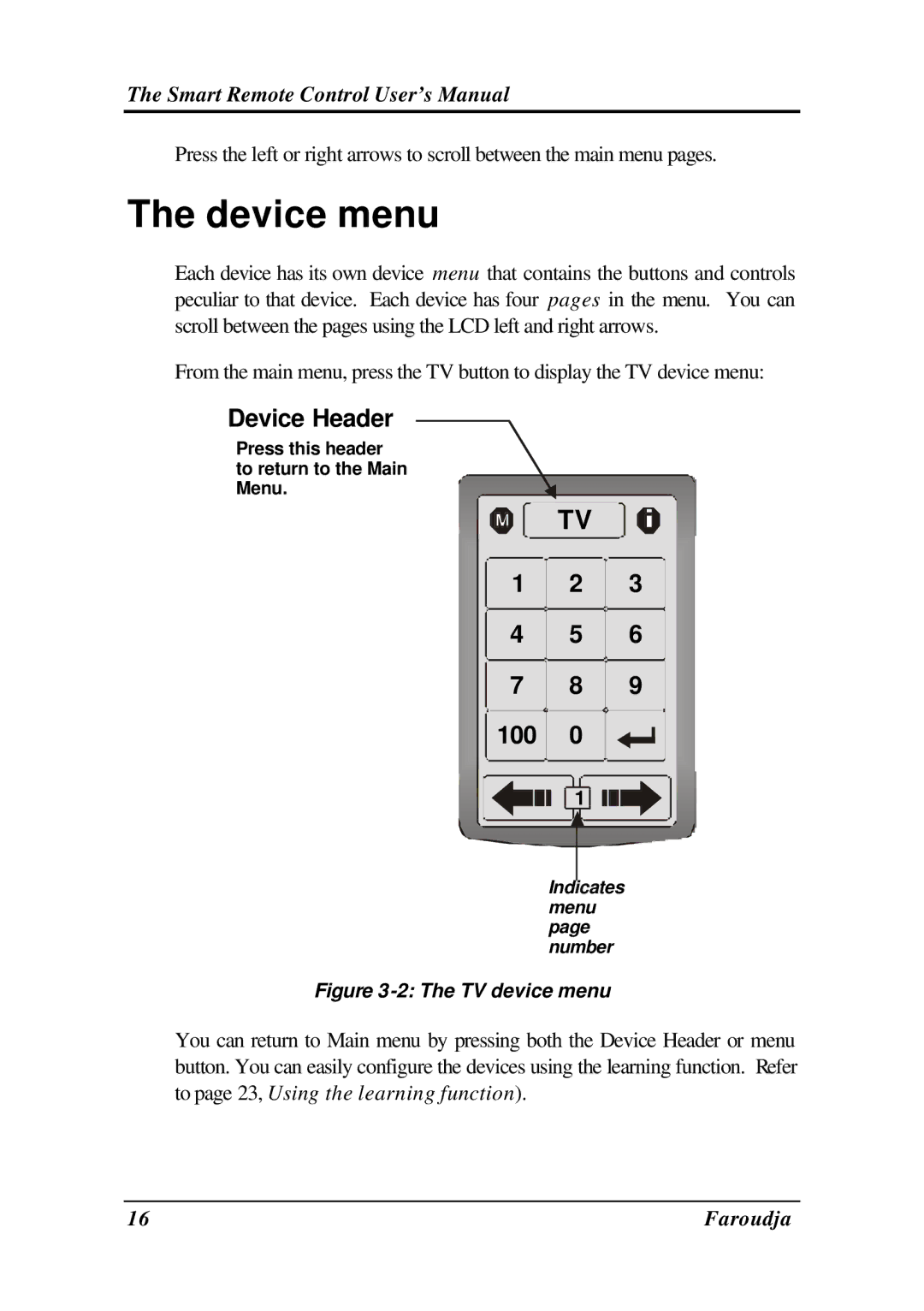 Meridian Audio SRC-2010 operation manual Device menu, 100 