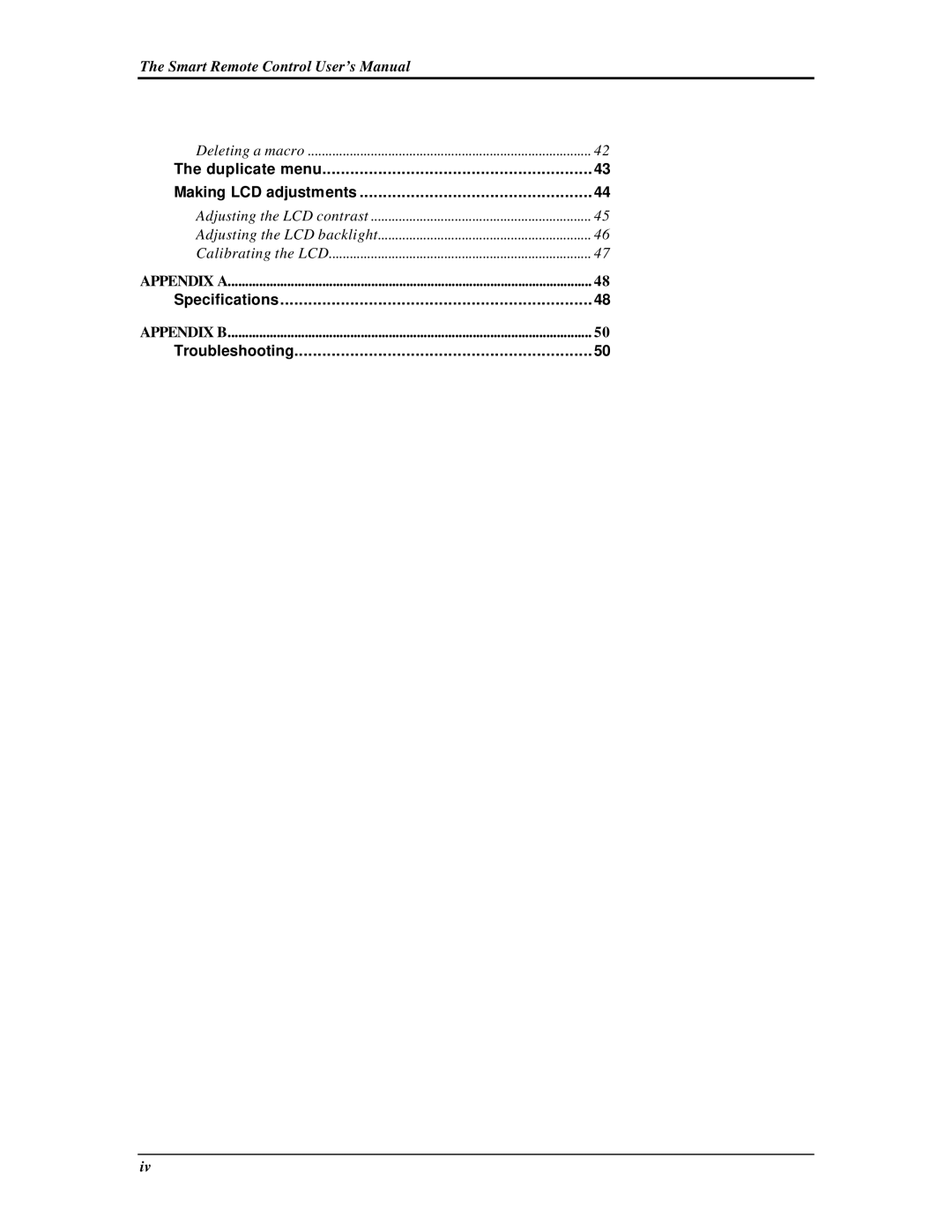 Meridian Audio SRC-2010 operation manual Duplicate menu Making LCD adjustments 