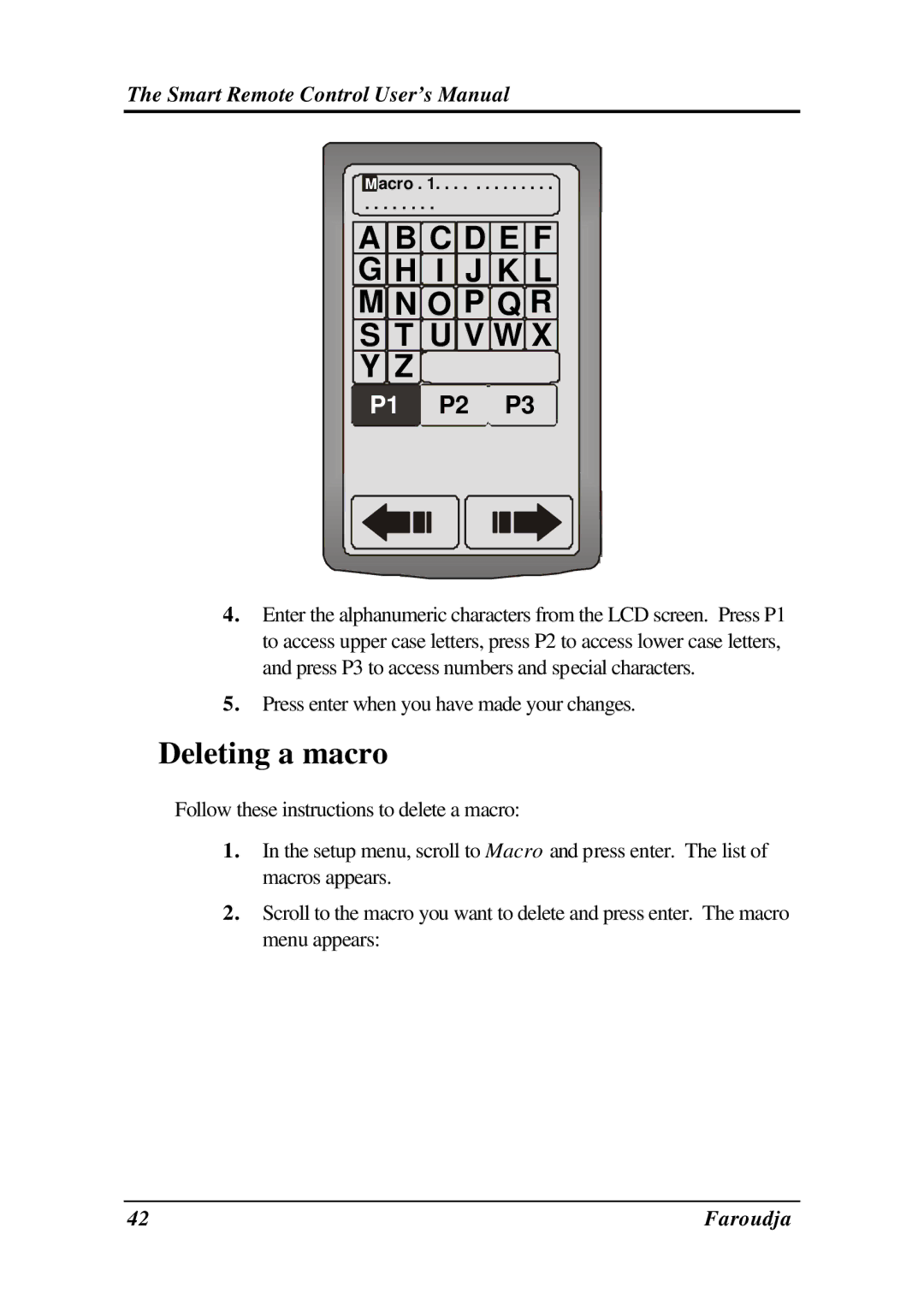 Meridian Audio SRC-2010 operation manual Deleting a macro 